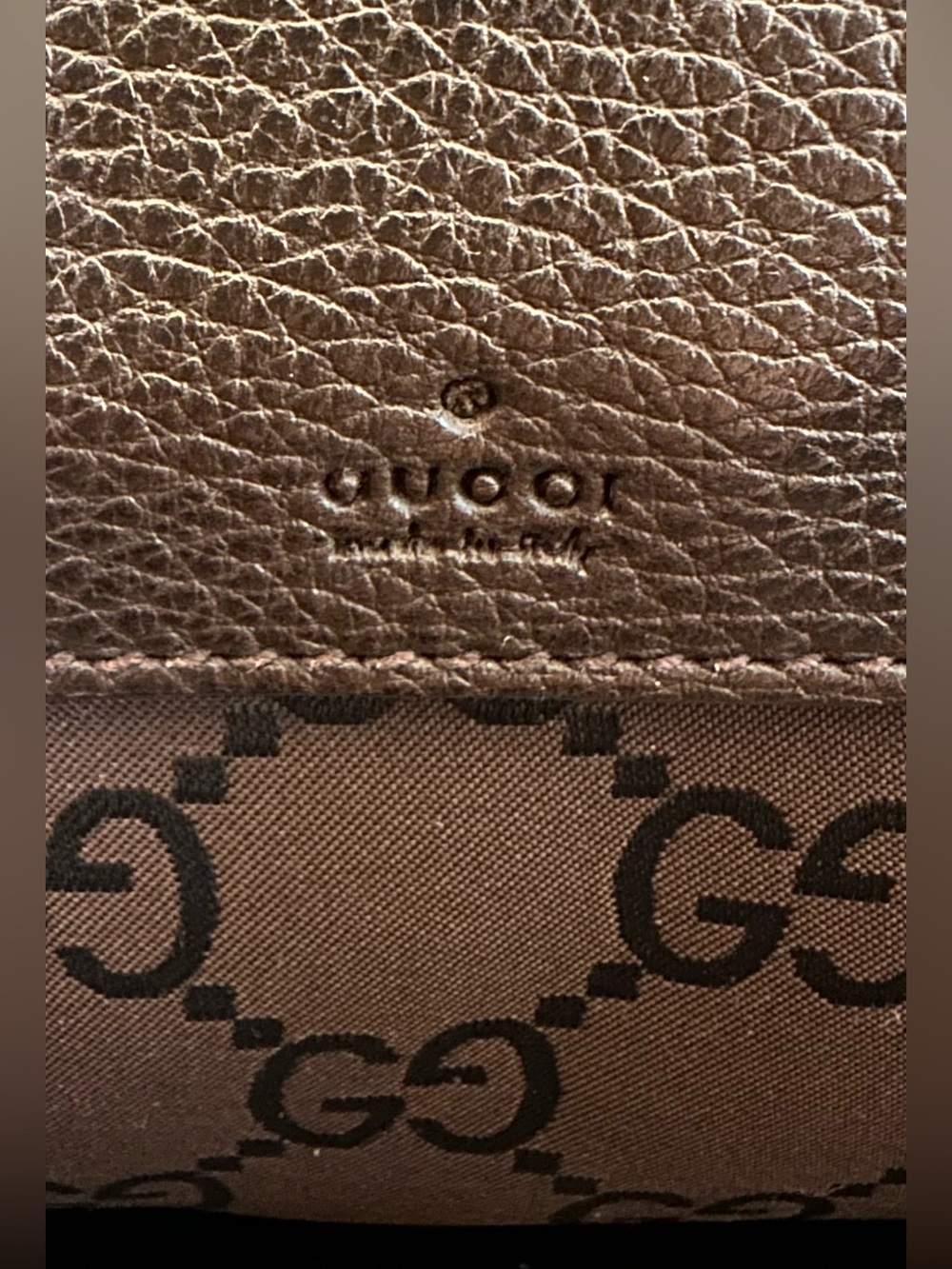 Gucci GG Chocolate Nylon and Leather Tote - Picture 6 of 9